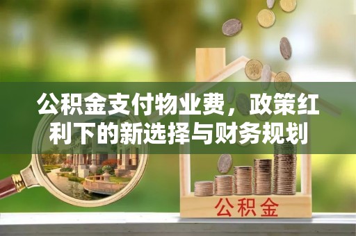 田林公积金支付物业费，政策红利下的新选择与财务规划